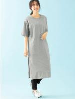 授乳トップス|サイドスリットチュニック　産後・授乳服【出産後も長く使える】|杢グレー